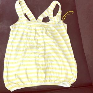 Yellow and white striped shirt